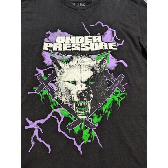 Xavier Wulf Hollow Squad T Shirt Men's Large Black Graphic Wolf Under Pressure - Picture 3 of 6